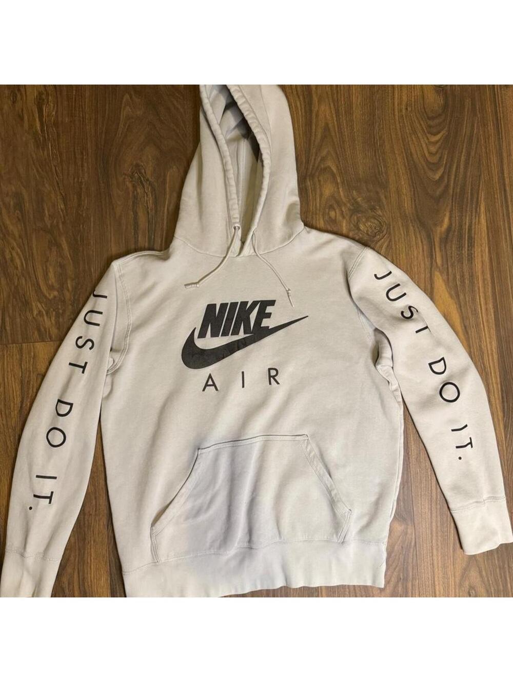 Nike Men's White and Grey Hoody
